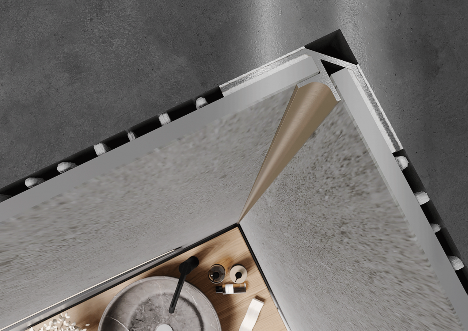 Modee WALL IN Titanium A3 seinakatte sisenurga profiil
