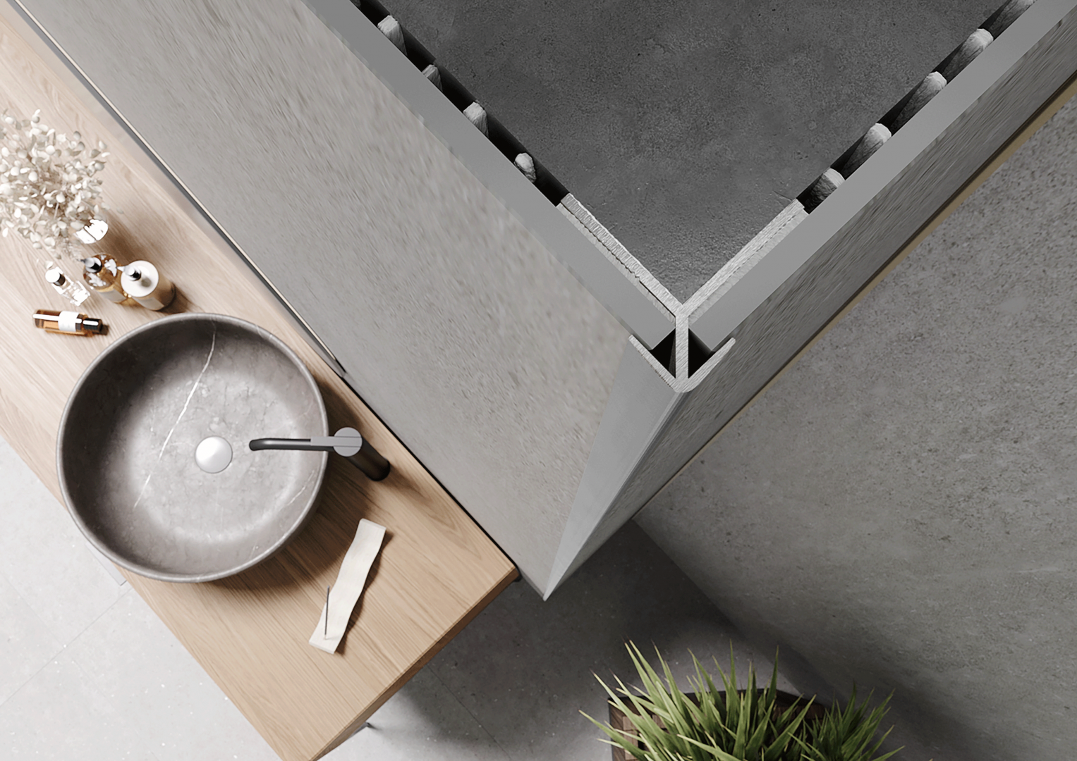 Modee WALL OUT Silver A1 välisnurga profiil